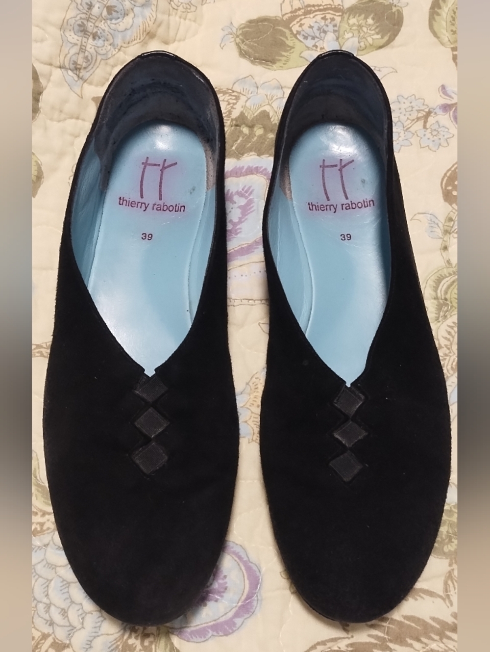 Thierry Rabotin Black Suede Flats